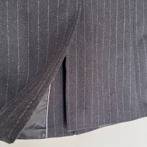 Vintage Y2K Banana Republic Wool Blend Dark Gray Pinstripe Over Coat Size Large - Picture 6 of 14